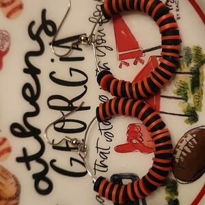 Red & Black Loop Earrings - GameDay Earrings - GA Fans Team Spirit Jewelry
